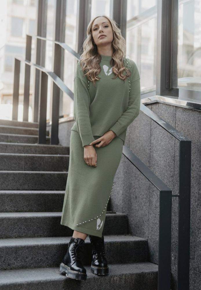 FALDA CORAZON VERDE