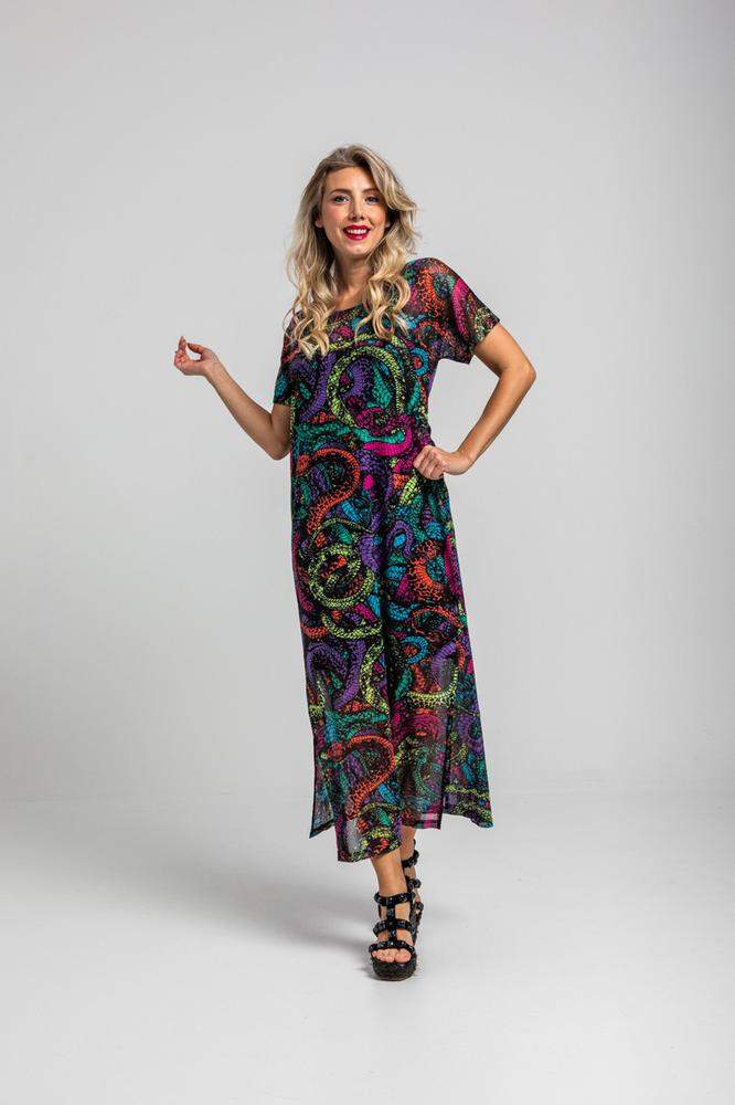 Vestido tul camiseta largo de serpientes - Veneno