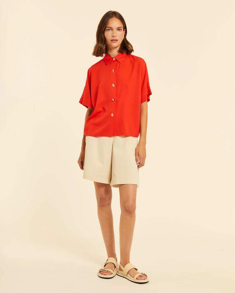 Camisa de manga corta roja