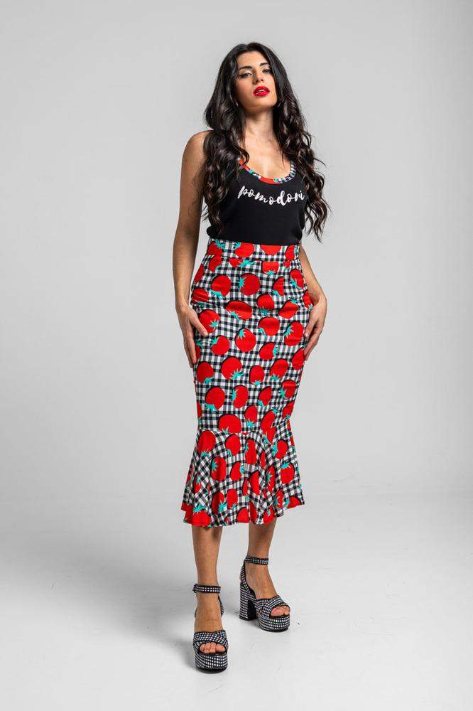 Camiseta tirantes negra con texto Pomodori - Pomod