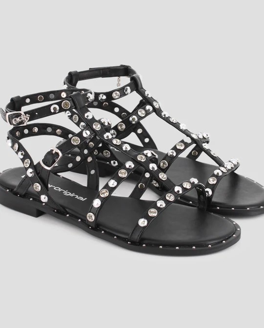 Sandalias Planas Zoe Negro Mujer