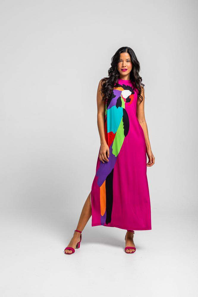 Vestido Largo Recto Sin Mangas con Aberturas Later
