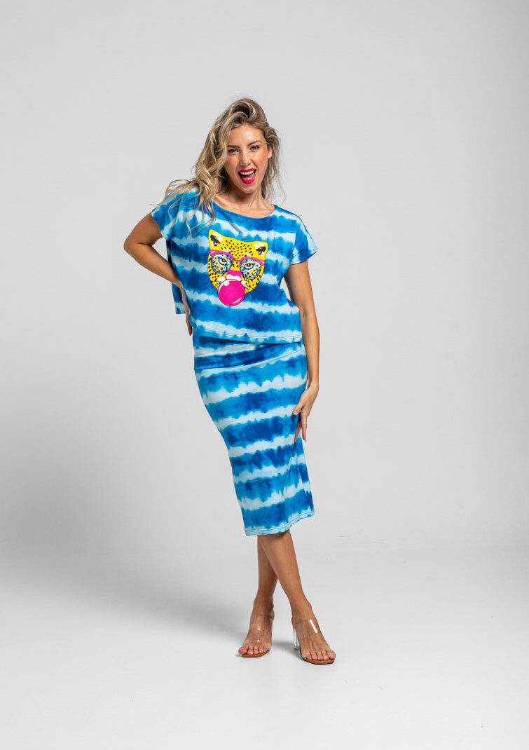 Camiseta sin mangas tie dye azul y pantera - Pool