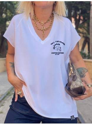 Camiseta oversize basic Skull blanca