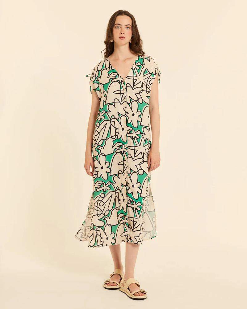 Vestido abotonado kubiste