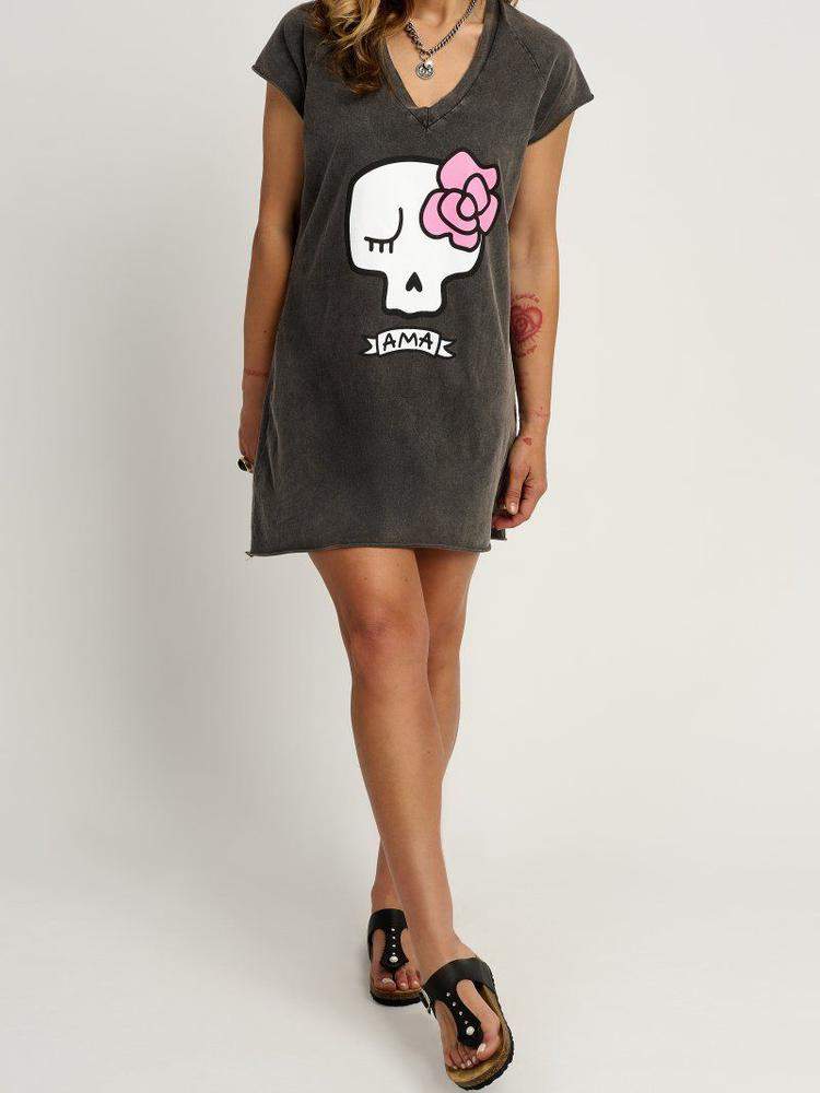 VESTIDO  AMA  GRIS OSCURO