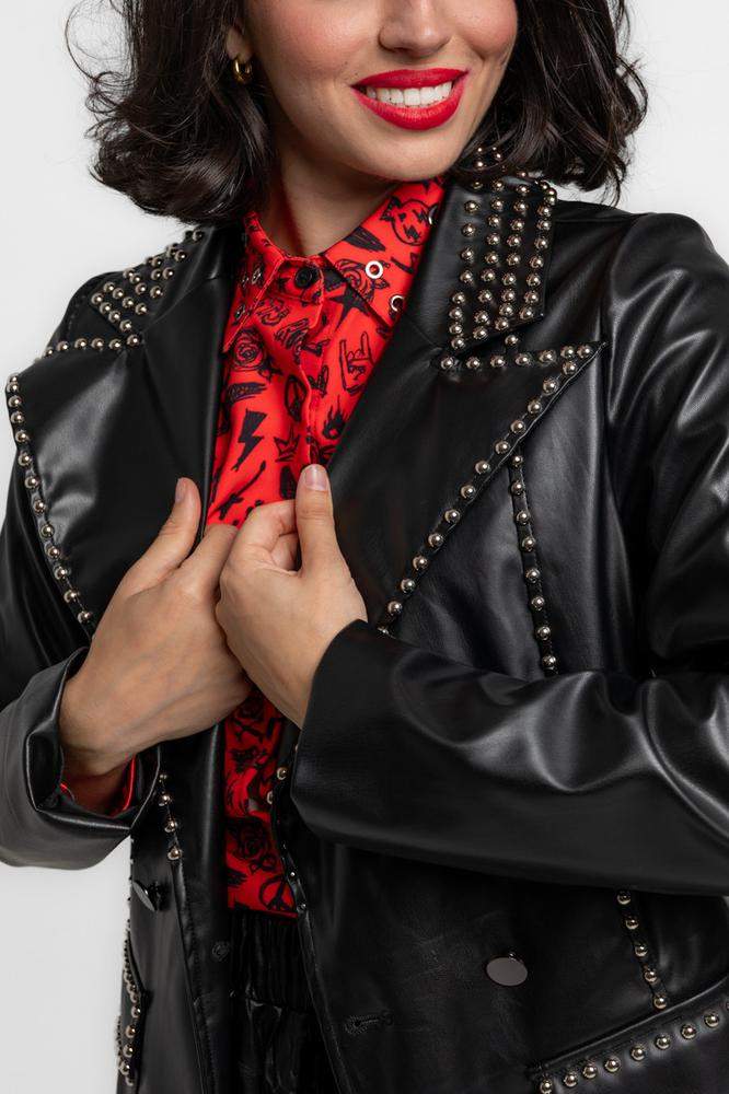 Americana entallada con tachuelas - ROCK AND ROLL