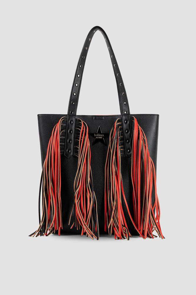 Bolso Shopper con flecos y tachuelas - ROCK AND RO