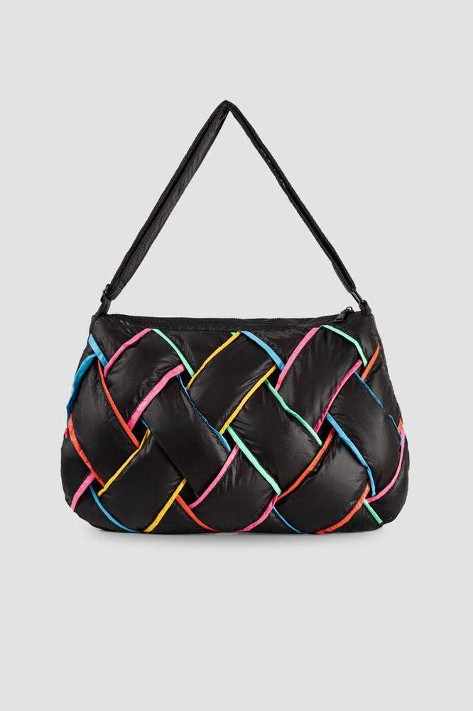 Bolso de nailon mediano acolchado trenzado de homb