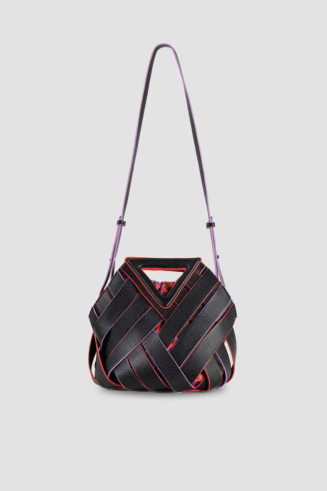 Bolso mediano trenzado leopardo