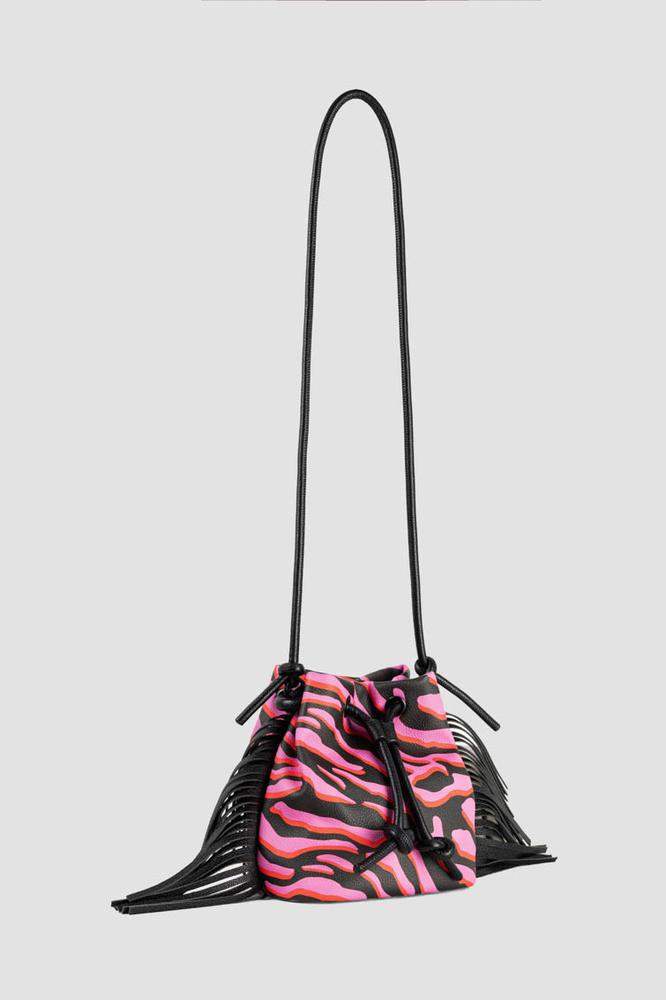 Bolso pequeño tipo saco con flecos - Fem Rex