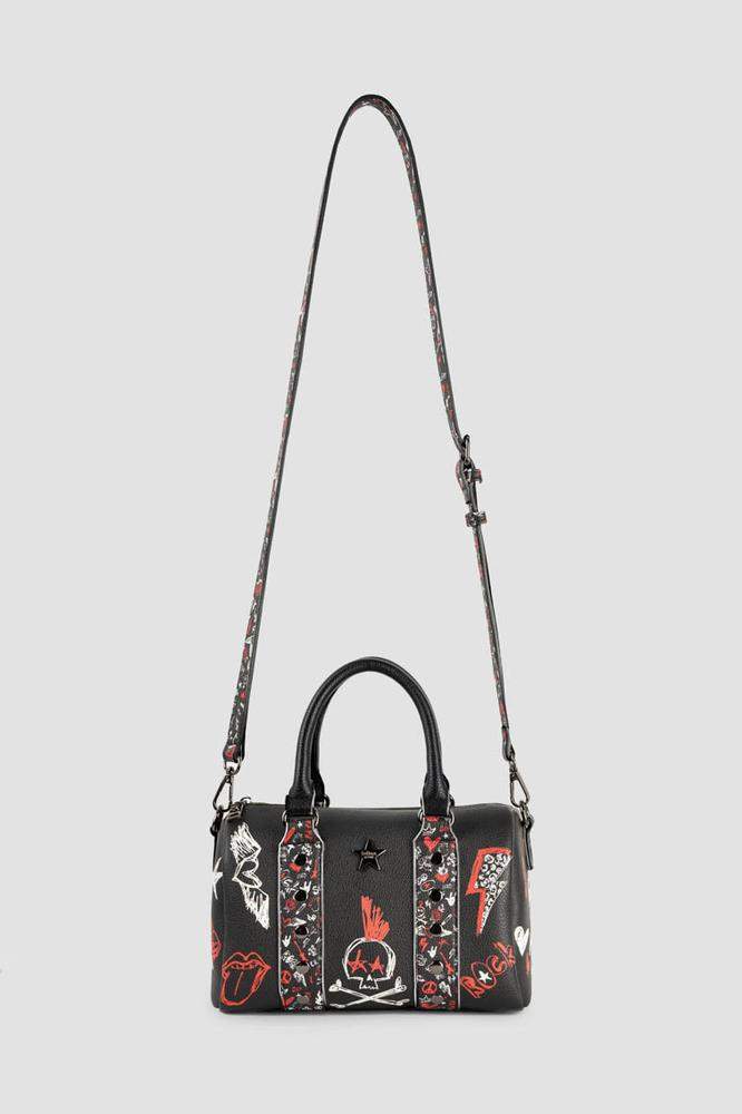 Bolso tipo bowling con doble asa y tachuelas - ROC