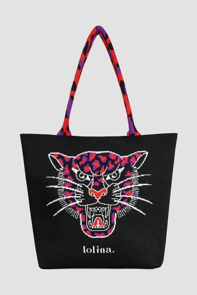 Bolso tipo tote de punto jacquard - You're gonna h