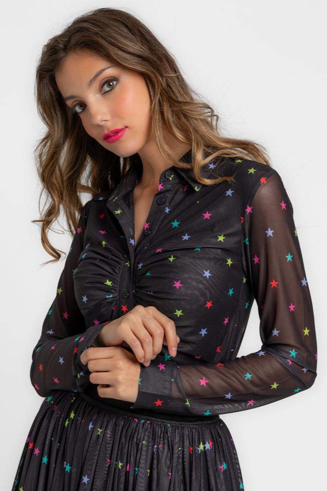 Camisa de tul drapeada - STARS