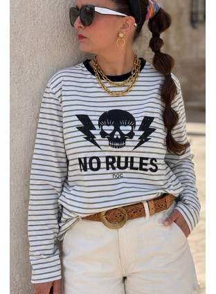 Camiseta No rules rayas