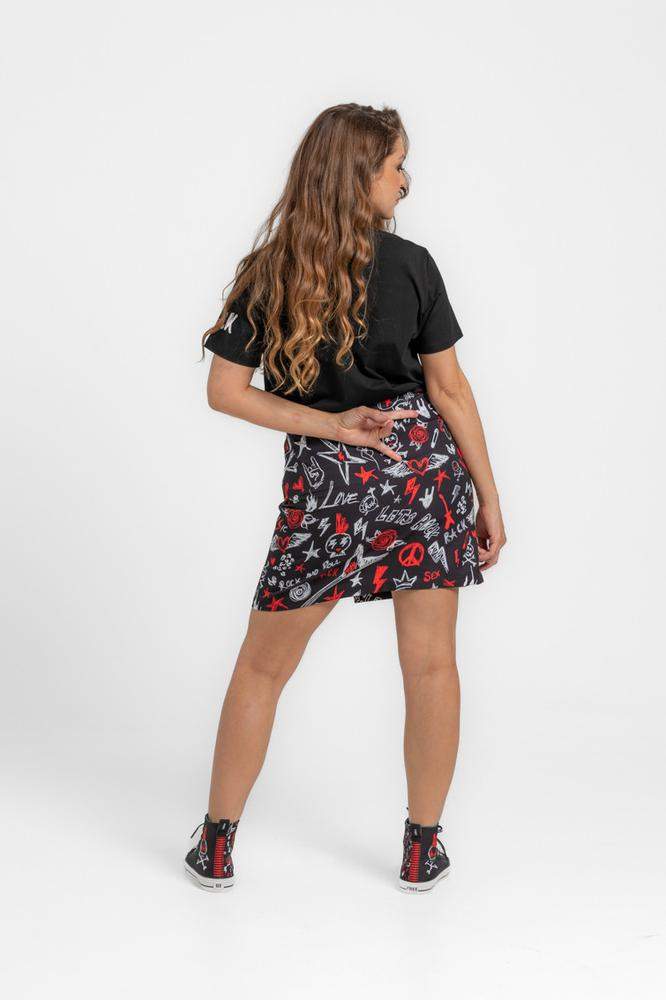 Falda trapecio con corte lateral e imperdible - RO