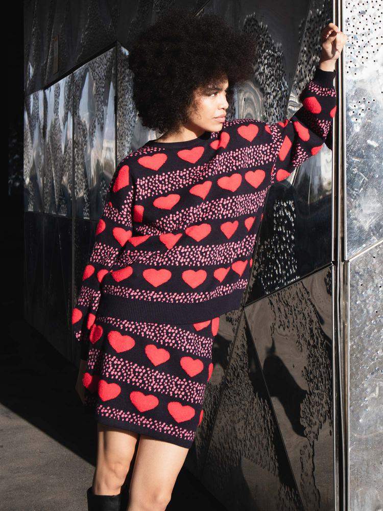 Jersey corazones negro