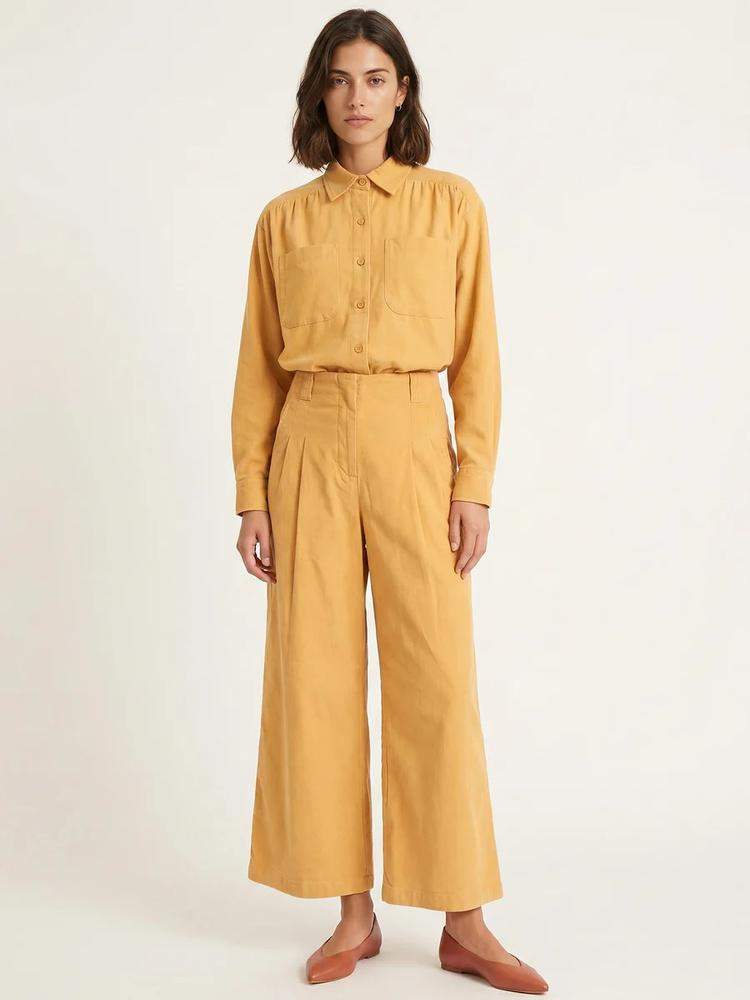 PANTALÓN DE PANA FINA AMARILLA