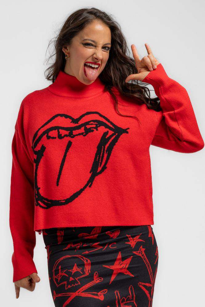 Suéter crop - ROCK AND ROLL