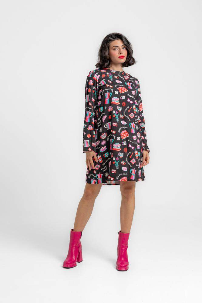 Vestido cuello redondo corte A - All you need is c