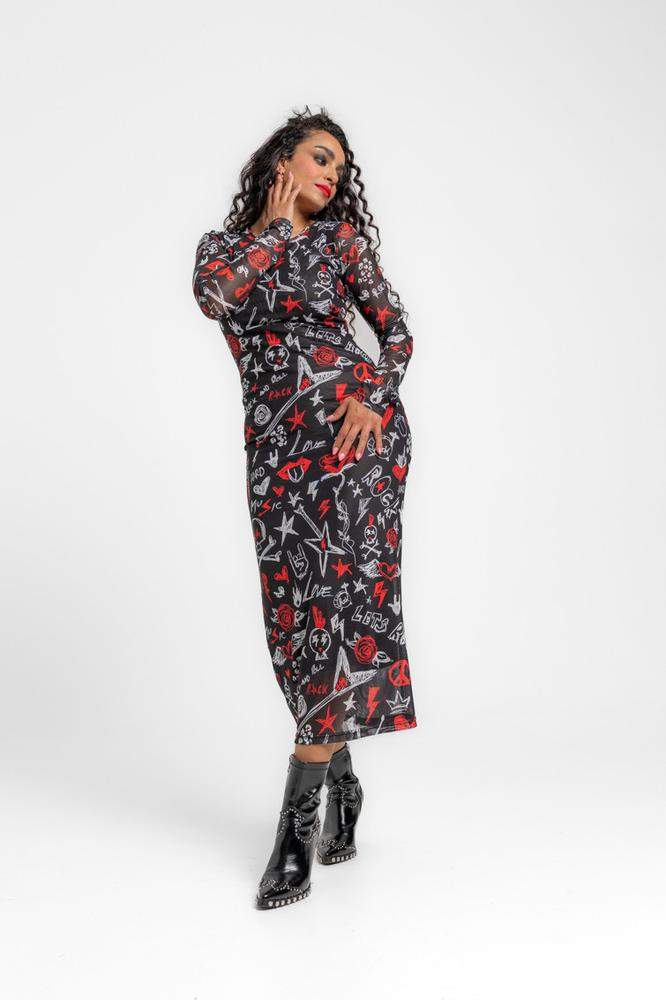 Vestido tul entallado midi - ROCK AND ROLL